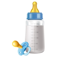 Baby Shower Blue Baby Bottle & Pacifier Transparent Sticker